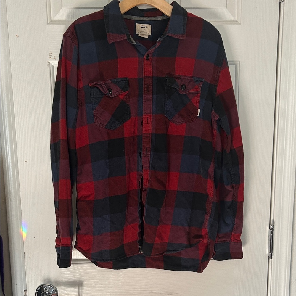 Vans Red and Blue Plaid Shirt